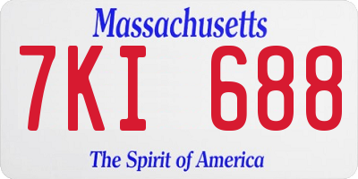 MA license plate 7KI688