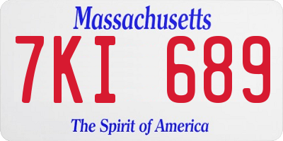 MA license plate 7KI689