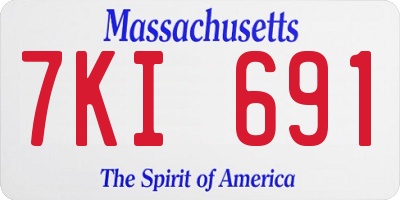 MA license plate 7KI691