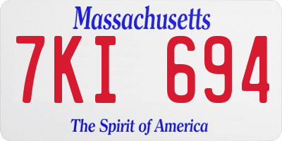 MA license plate 7KI694