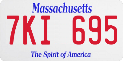 MA license plate 7KI695