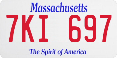 MA license plate 7KI697