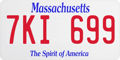 MA license plate 7KI699
