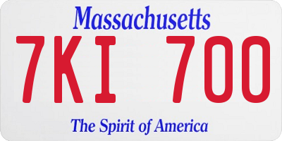 MA license plate 7KI700