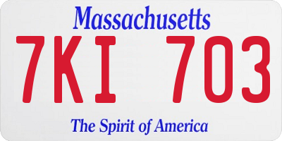 MA license plate 7KI703