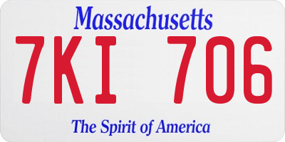 MA license plate 7KI706