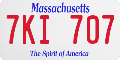 MA license plate 7KI707