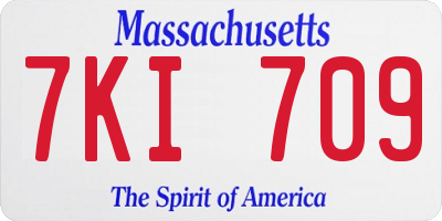 MA license plate 7KI709