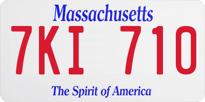 MA license plate 7KI710
