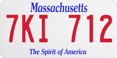 MA license plate 7KI712