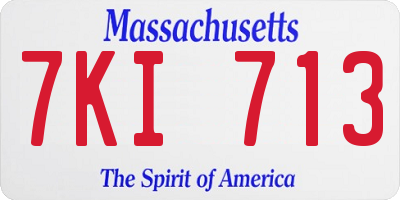 MA license plate 7KI713