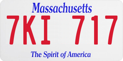 MA license plate 7KI717