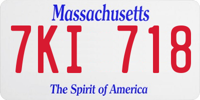 MA license plate 7KI718