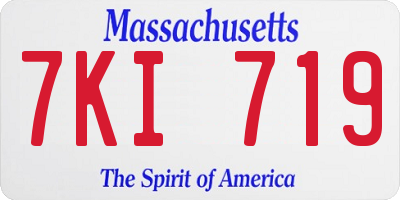 MA license plate 7KI719