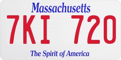 MA license plate 7KI720
