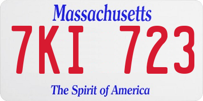 MA license plate 7KI723