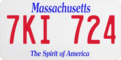 MA license plate 7KI724