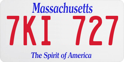 MA license plate 7KI727