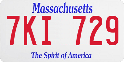 MA license plate 7KI729