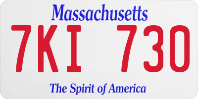 MA license plate 7KI730