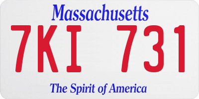MA license plate 7KI731