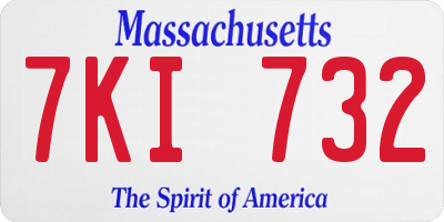 MA license plate 7KI732