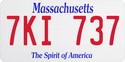 MA license plate 7KI737