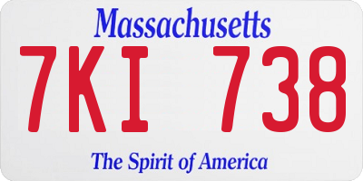 MA license plate 7KI738