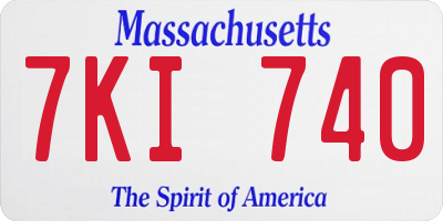 MA license plate 7KI740