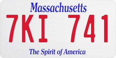 MA license plate 7KI741