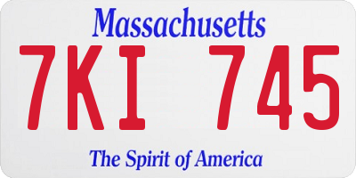 MA license plate 7KI745