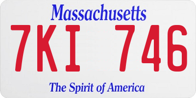 MA license plate 7KI746