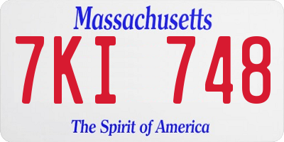 MA license plate 7KI748
