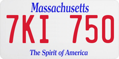 MA license plate 7KI750