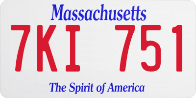 MA license plate 7KI751