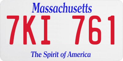 MA license plate 7KI761