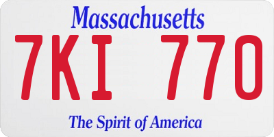 MA license plate 7KI770