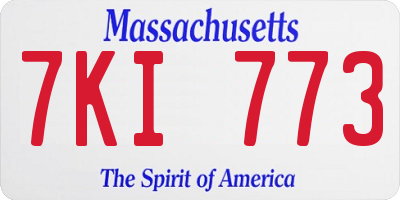 MA license plate 7KI773