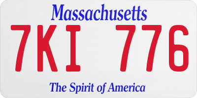 MA license plate 7KI776
