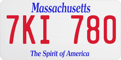 MA license plate 7KI780