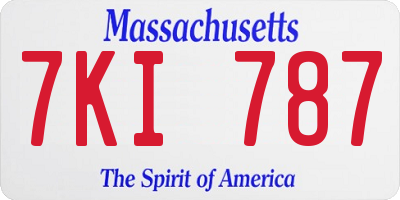 MA license plate 7KI787