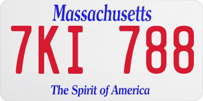 MA license plate 7KI788