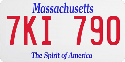 MA license plate 7KI790