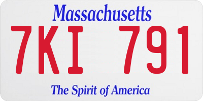 MA license plate 7KI791