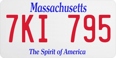 MA license plate 7KI795