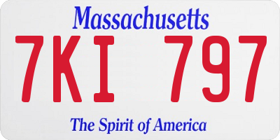 MA license plate 7KI797