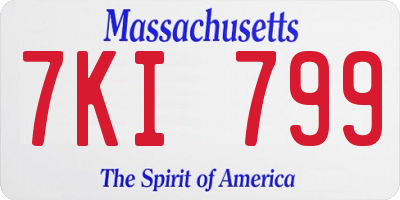 MA license plate 7KI799