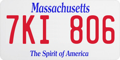 MA license plate 7KI806