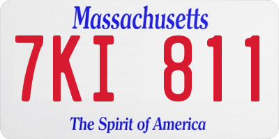 MA license plate 7KI811
