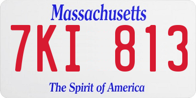MA license plate 7KI813